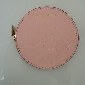 Henri Bendel Pink Coin Purse with Gold Accents